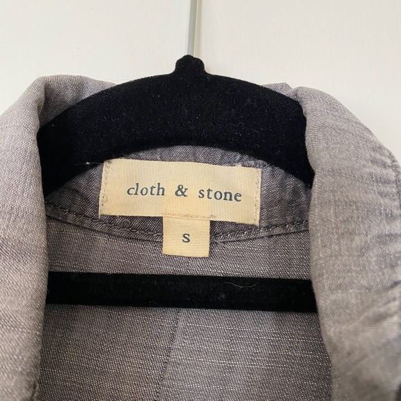 Cloth & Stone Grey Tencel Split-Hem Top, S - Picture 3 of 7